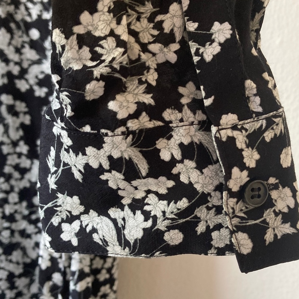 & Other Stories Black and White Floral Shirt Dress Size 10 - Picture 10 of 16